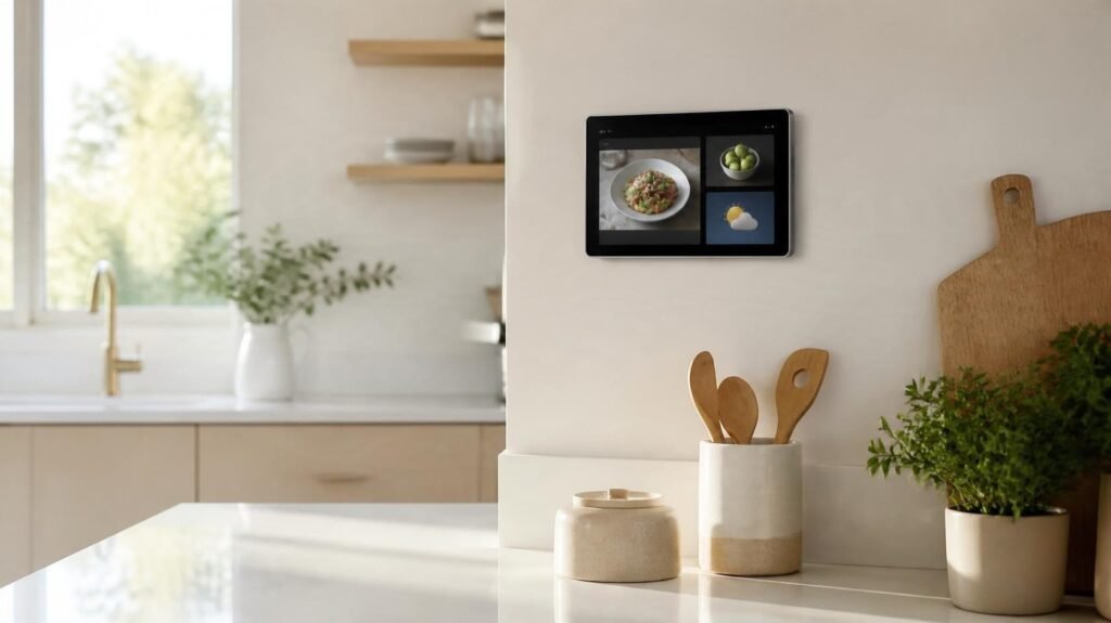 Pantalla inteligente en una cocina (imagen ilustrativa)