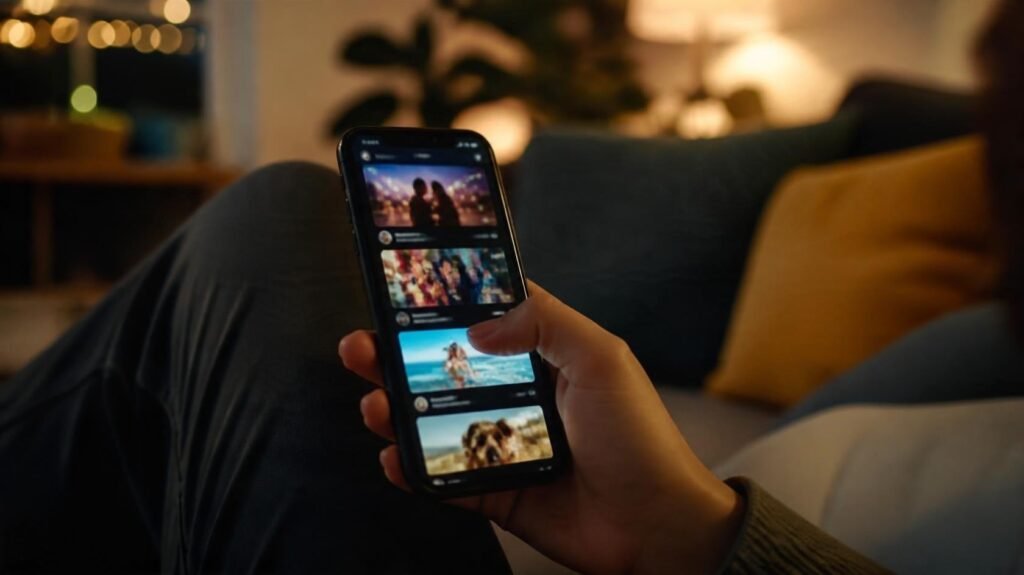 Persona mirando videos en el celular (imagen ilustrativa)