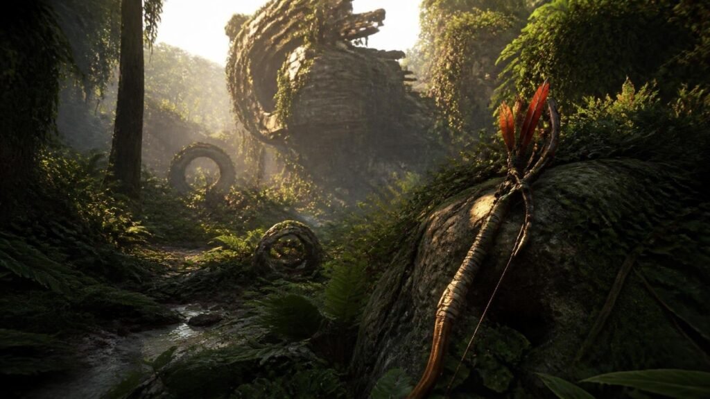 Selva con un arco entre la vegetación (imagen ilustrativa)
